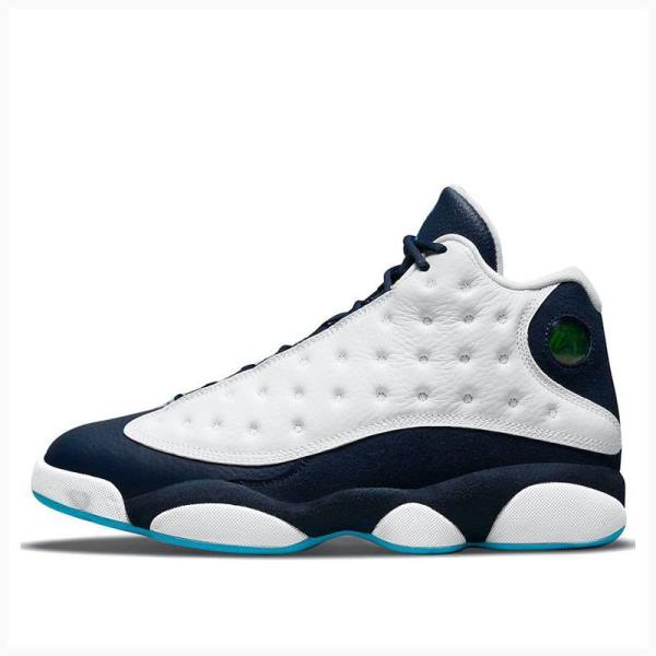 Air Jordan 13 Nike Retro Obsidian powder Zapatillas Baloncesto Hombre Blancas Azules | JD-528NP