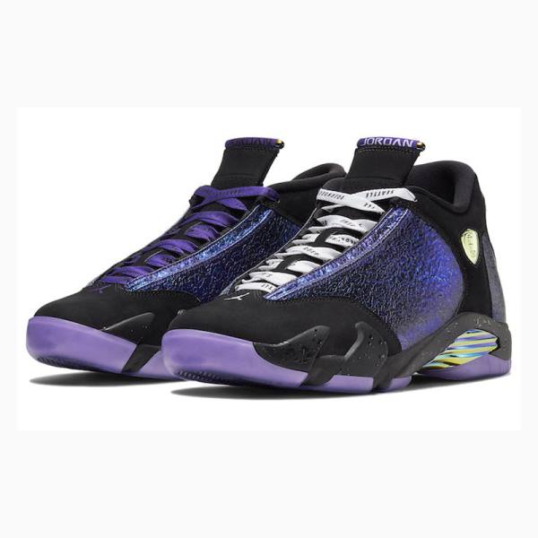 Air Jordan 14 Nike Retro DB 'Doernbecher' 2019 Zapatillas Baloncesto Hombre Negras Moradas | JD-256UF