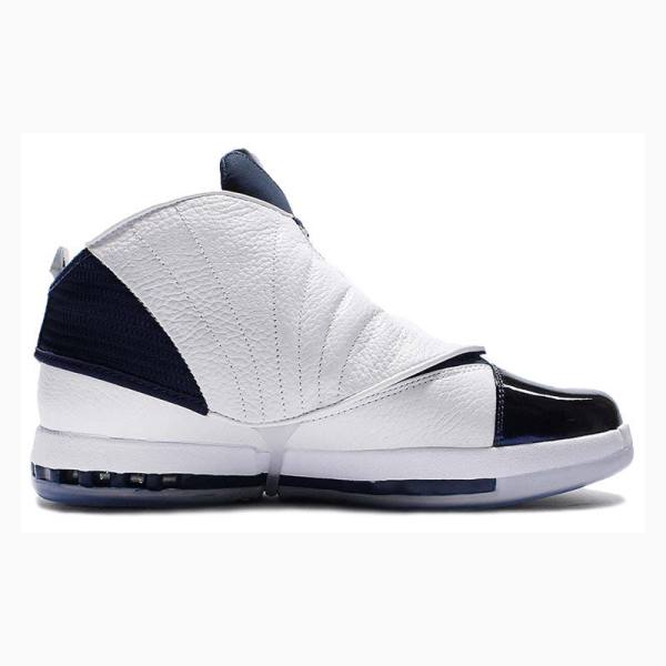 Air Jordan 16 Nike Retro Zapatillas Baloncesto Hombre Blancas Azul Marino | JD-437ZG