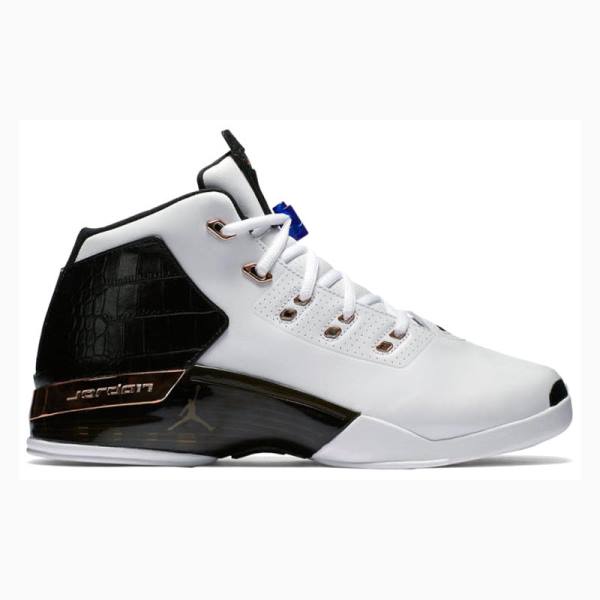 Air Jordan 17 Nike Retro Copper Zapatillas Baloncesto Hombre Blancas Negras | JD-302TI