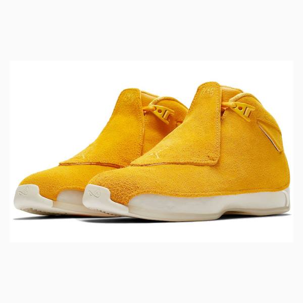 Air Jordan 18 Nike Retro Gamuza Zapatillas Baloncesto Hombre Amarillo | JD-087EX