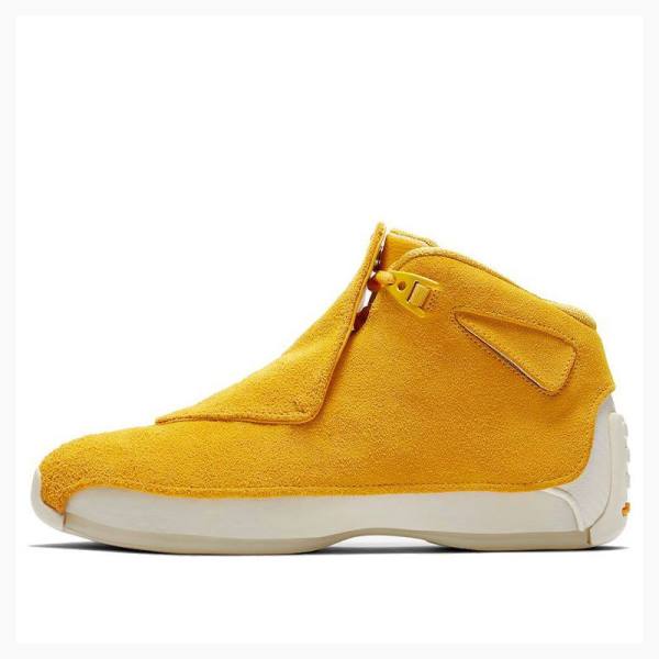 Air Jordan 18 Nike Retro Gamuza Zapatillas Baloncesto Hombre Amarillo | JD-087EX