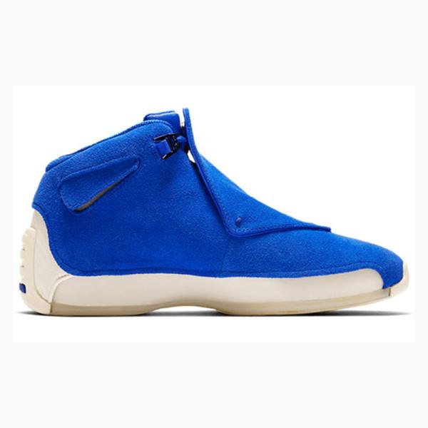 Air Jordan 18 Nike Retro Gamuza Zapatillas Baloncesto Hombre Azules | JD-672RK