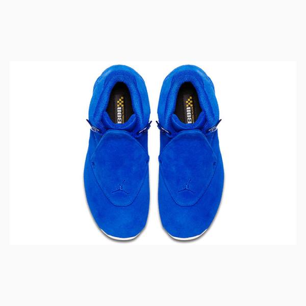 Air Jordan 18 Nike Retro Gamuza Zapatillas Baloncesto Hombre Azules | JD-672RK