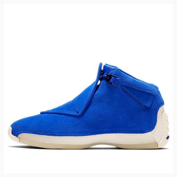 Air Jordan 18 Nike Retro Gamuza Zapatillas Baloncesto Hombre Azules | JD-672RK