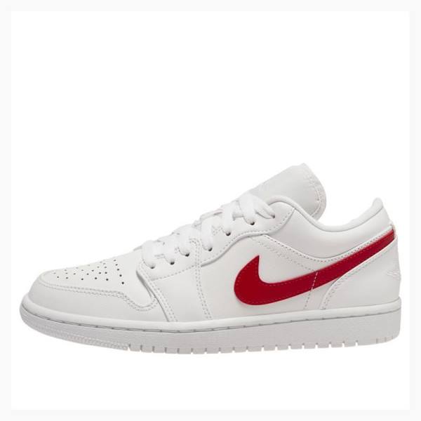 Air Jordan 1 Nike Low Zapatillas Mujer Blancas Rojas | JD-382WP