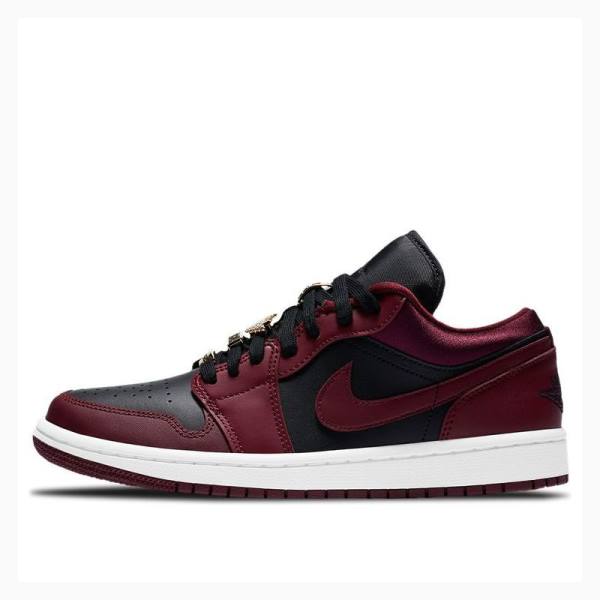 Air Jordan 1 Nike Low Zapatillas Mujer Rojas Negras | JD-128QL