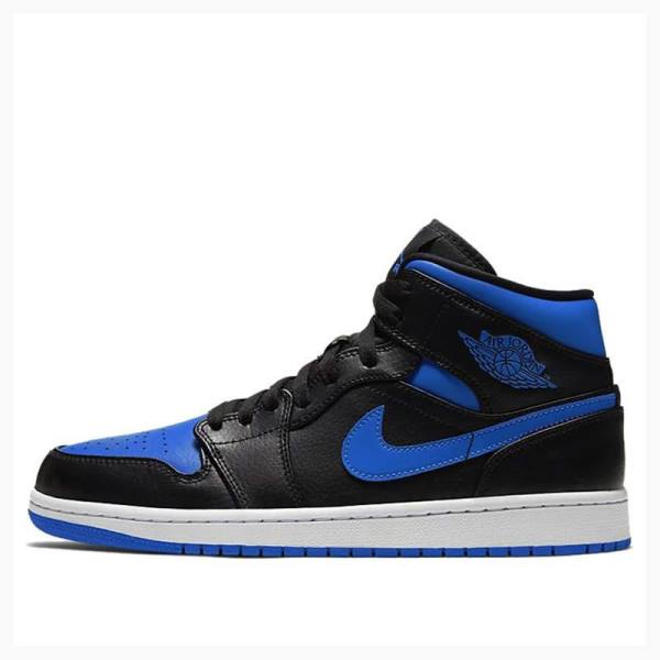 Air Jordan 1 Nike Mid Hyper Royal Zapatillas Baloncesto Hombre Azules Negras | JD-146KJ