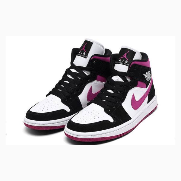 Air Jordan 1 Nike Mid Magenta Zapatillas Baloncesto Mujer Negras Moradas | JD-791LG