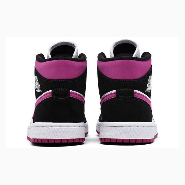 Air Jordan 1 Nike Mid Magenta Zapatillas Baloncesto Mujer Negras Moradas | JD-791LG