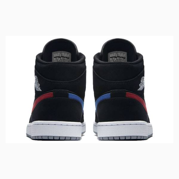 Air Jordan 1 Nike Mid Zapatillas Baloncesto Hombre Negras Rojas Azules | JD-958GI