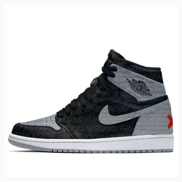 Air Jordan 1 Nike Retro High OG Rebellionaire Zapatillas Baloncesto Hombre Negras Gris | JD-819QH