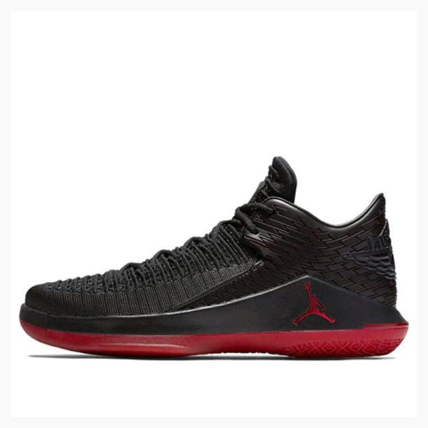 Air Jordan 32 Nike Low Last Shot Zapatillas Hombre Negras Rojas | JD-796MP