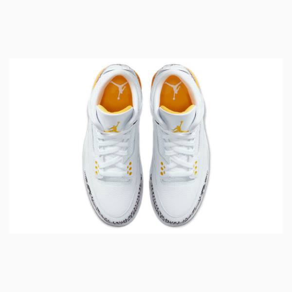 Air Jordan 3 Nike Retro Laser Zapatillas Baloncesto Mujer Blancas Naranjas | JD-564VO