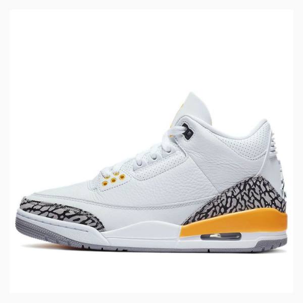 Air Jordan 3 Nike Retro Laser Zapatillas Baloncesto Mujer Blancas Naranjas | JD-564VO