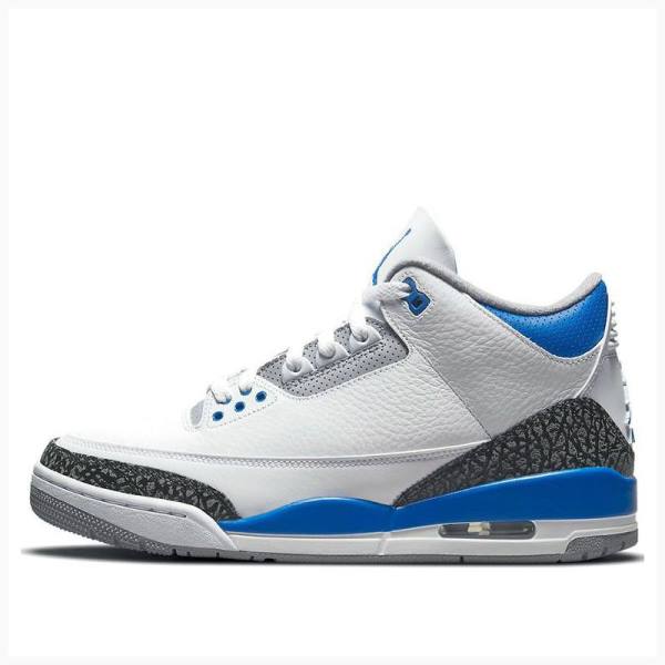 Air Jordan 3 Nike Retro Racer Zapatillas Baloncesto Hombre Blancas Azules | JD-231ES