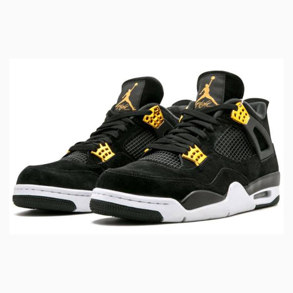 Air Jordan 4 Nike Retro Royalty Zapatillas Baloncesto Hombre Negras Amarillo | JD-743OG