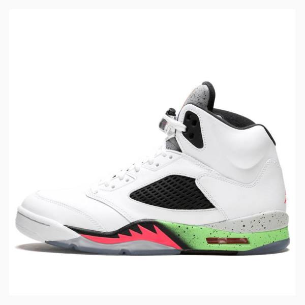 Air Jordan 5 Nike Retro Space Jam Zapatillas Baloncesto Hombre Blancas Rojas Verde | JD-035MZ