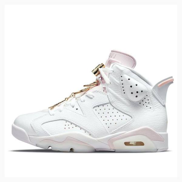 Air Jordan 6 Nike Retro Gold Hoops Zapatillas Baloncesto Mujer Blancas | JD-415QX