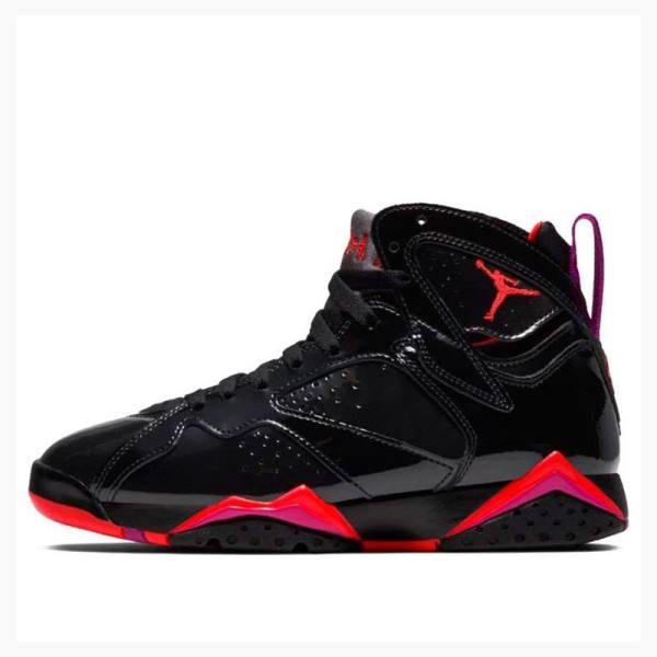 Air Jordan 7 Nike Retro Charol Cuero Zapatillas Baloncesto Mujer Negras Rojas | JD-209VY